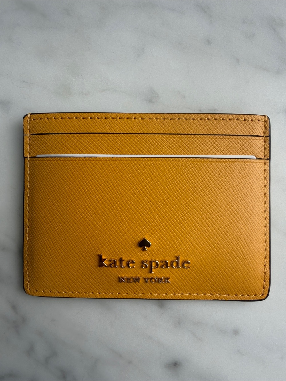 NWT Kate Spade Madison Saffiano Leather Cardholder in color daffodil
